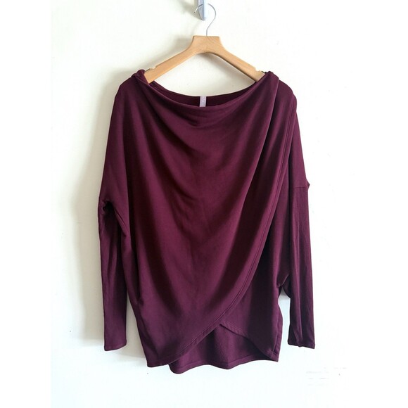 Athleta Purana Wrap‎ Size XS Sweatshirt Oversized Slouchy, Spiced Cabernet Yoga - Picture 1 of 4